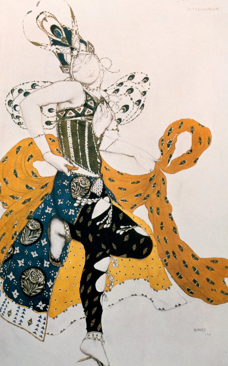 佩里·娜塔莎·特鲁哈诺娃（Peri Natasha Trouhanova），保罗·杜卡斯（Paul Dukas）为La Peri音乐设计的服装，1911年 作者 莱昂·巴克斯特