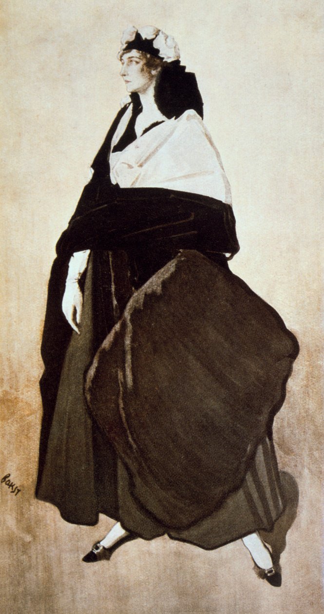 芭蕾舞演员和赞助人的肖像艾达·鲁宾斯坦（Ida Rubinstein），1921年 作者 莱昂·巴克斯特