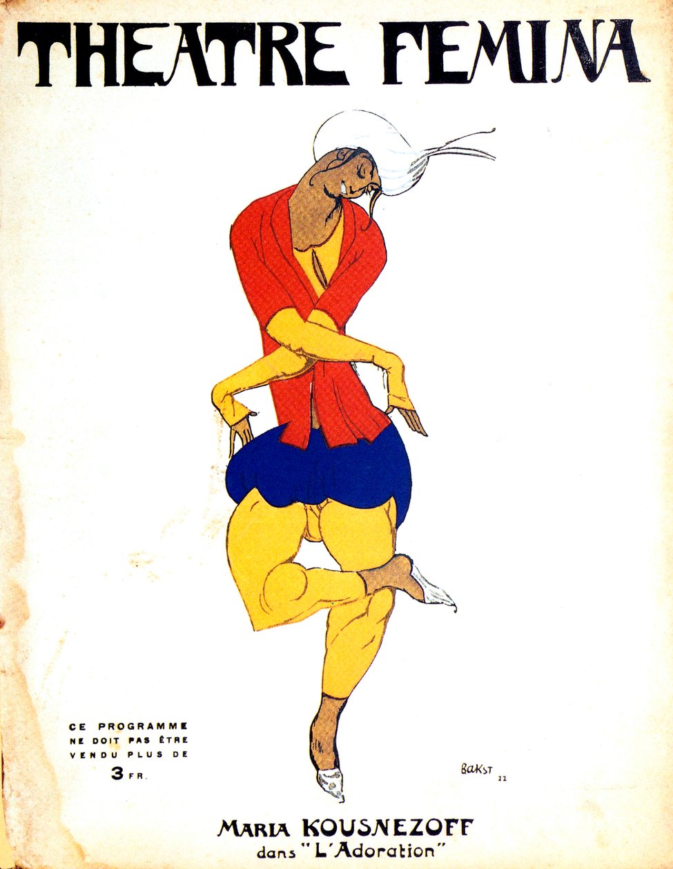 伊戈尔·斯特拉文斯基（Igor Stravinskys）芭蕾舞剧《春之祭》的海报，1911年 作者 莱昂·巴克斯特