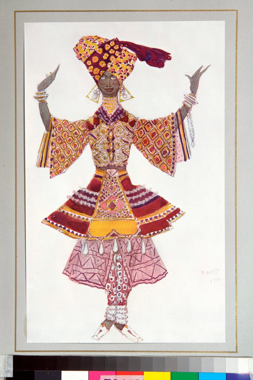 Russian ballet - costume drawn for the ballet "The blue god" directed by C Michel Fokine 作者 莱昂·巴克斯特
