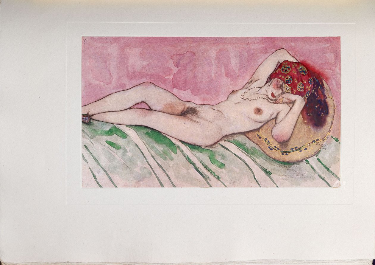 沉睡的苏丹妻子，1916年 作者 莱昂·巴克斯特