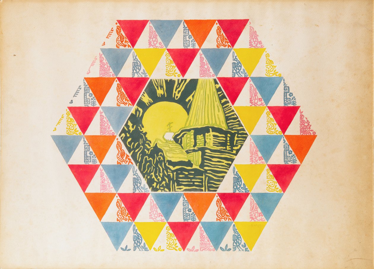 纺织品设计，约1923-1924年。 作者 莱昂·巴克斯特