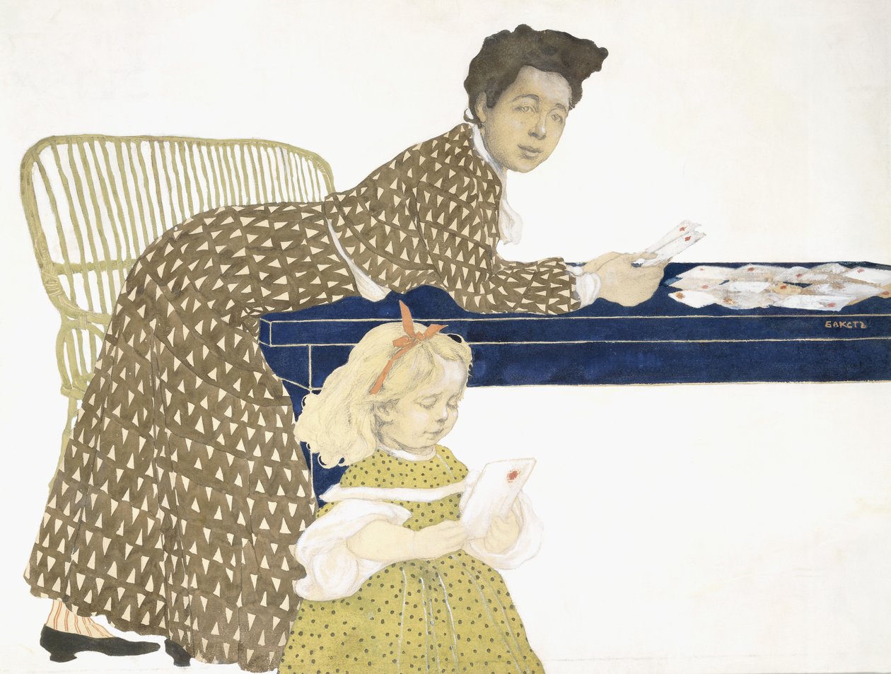 纸牌玩家，c。 1903年 作者 莱昂·巴克斯特