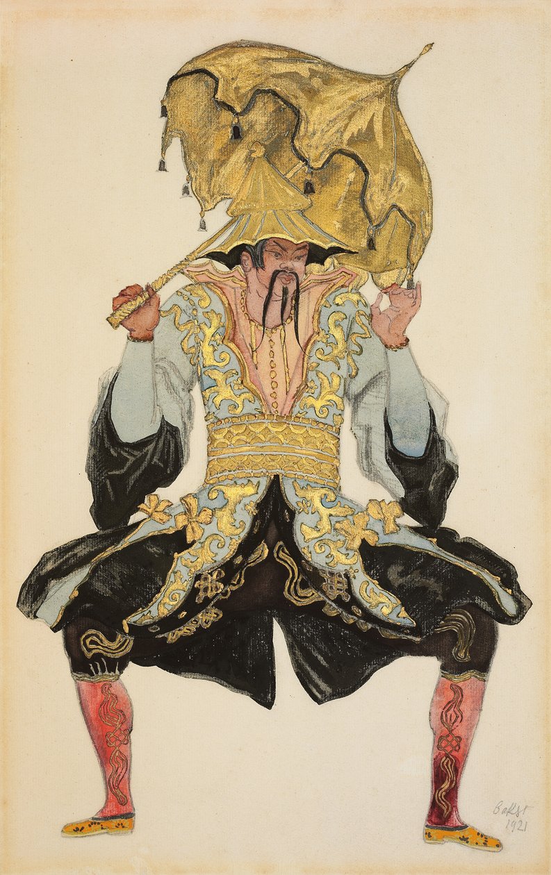 中文普通话，“睡美人”服装设计，1921年 作者 莱昂·巴克斯特