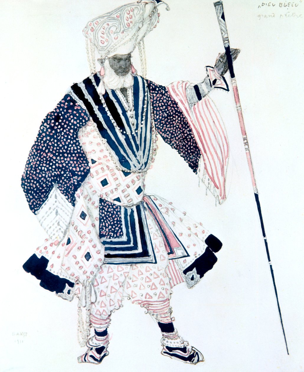 大祭司大祭司，芭蕾舞服装设计，1911年 作者 莱昂·巴克斯特