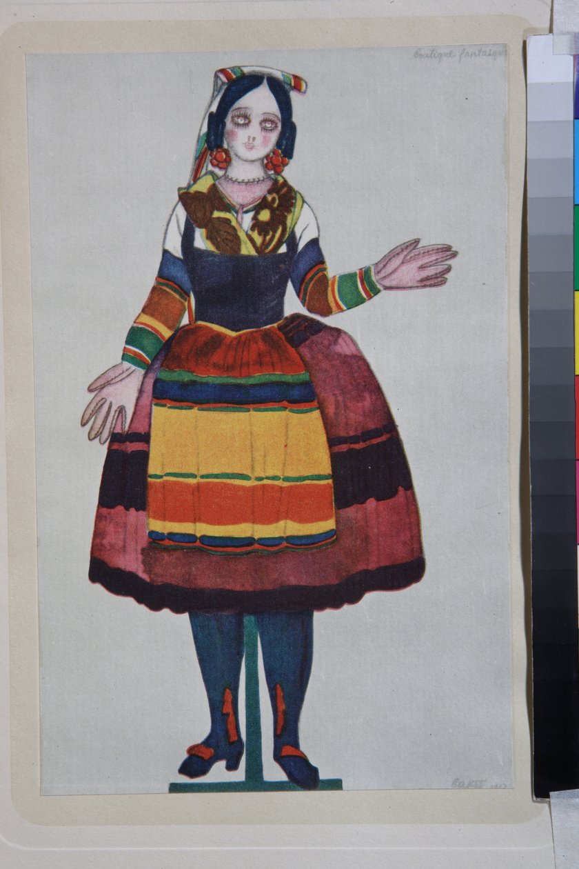 the italian doll, costume for the ballet "La Boutique Fantasque" directed by Gioachino Rossini 作者 莱昂·巴克斯特