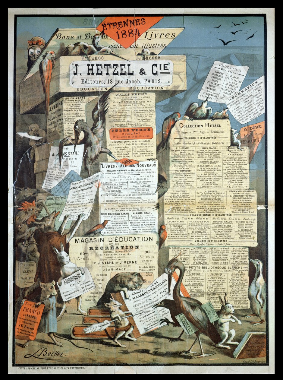 1883年12月，Le Monde Illustre出版社Hetzel的广告 作者 里昂·贝克尔