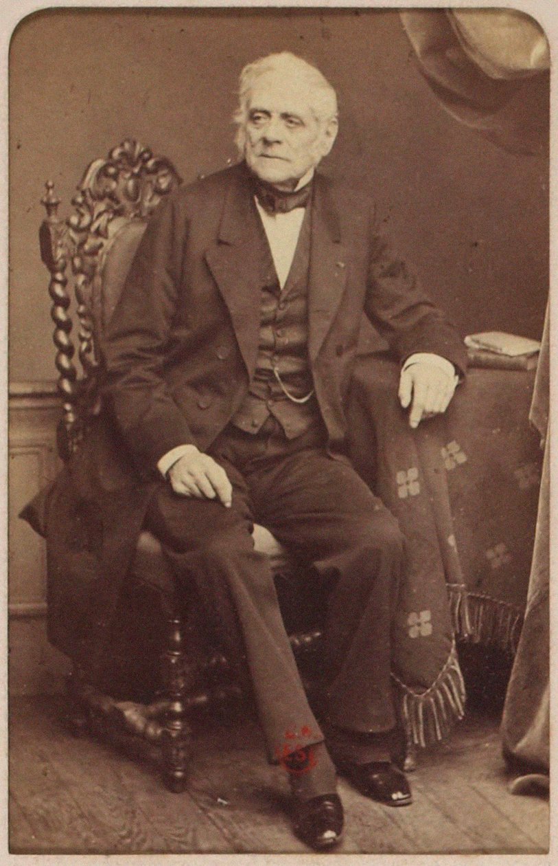 作曲家Daniel-Francois-Esprit Auber（1782-1871）的肖像，由Cremiere, Leon（1831-1913）拍摄。Albumin照片。私人收藏 作者 里昂·克雷米耶