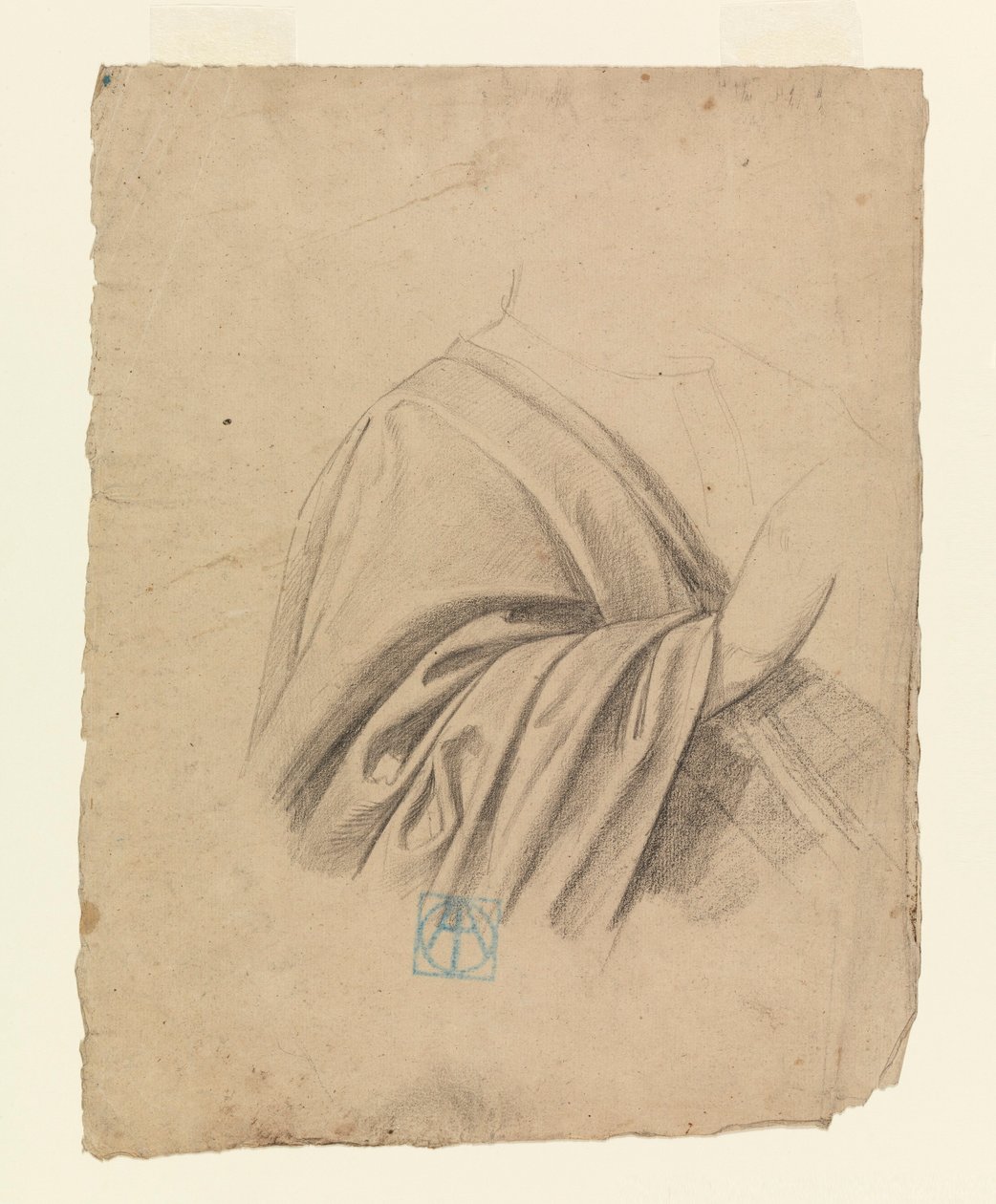 素描，帷幔研究，1886-92 年 作者 里昂·达博