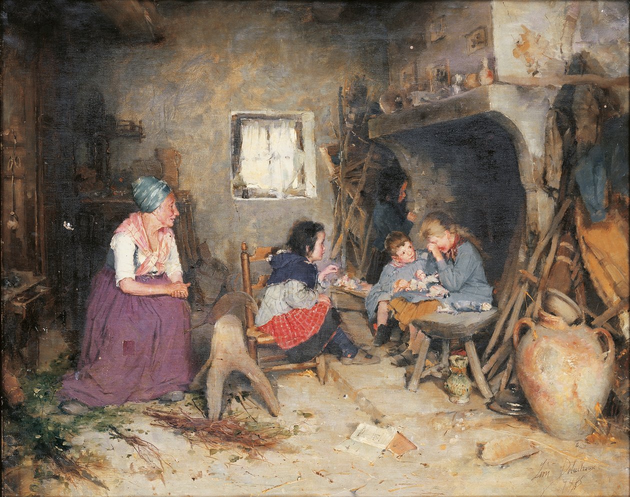 破碎的娃娃，1885年 作者 莱昂·德拉乔（Leon Delachaux）