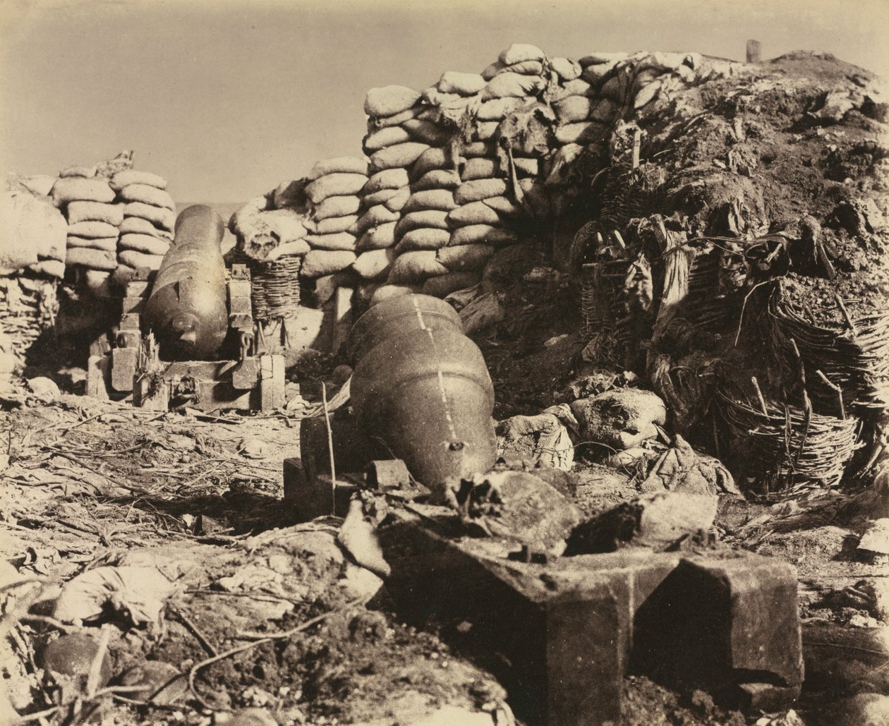 炮台，马拉科夫，1855年。 作者 莱昂·尤金·梅赫丁