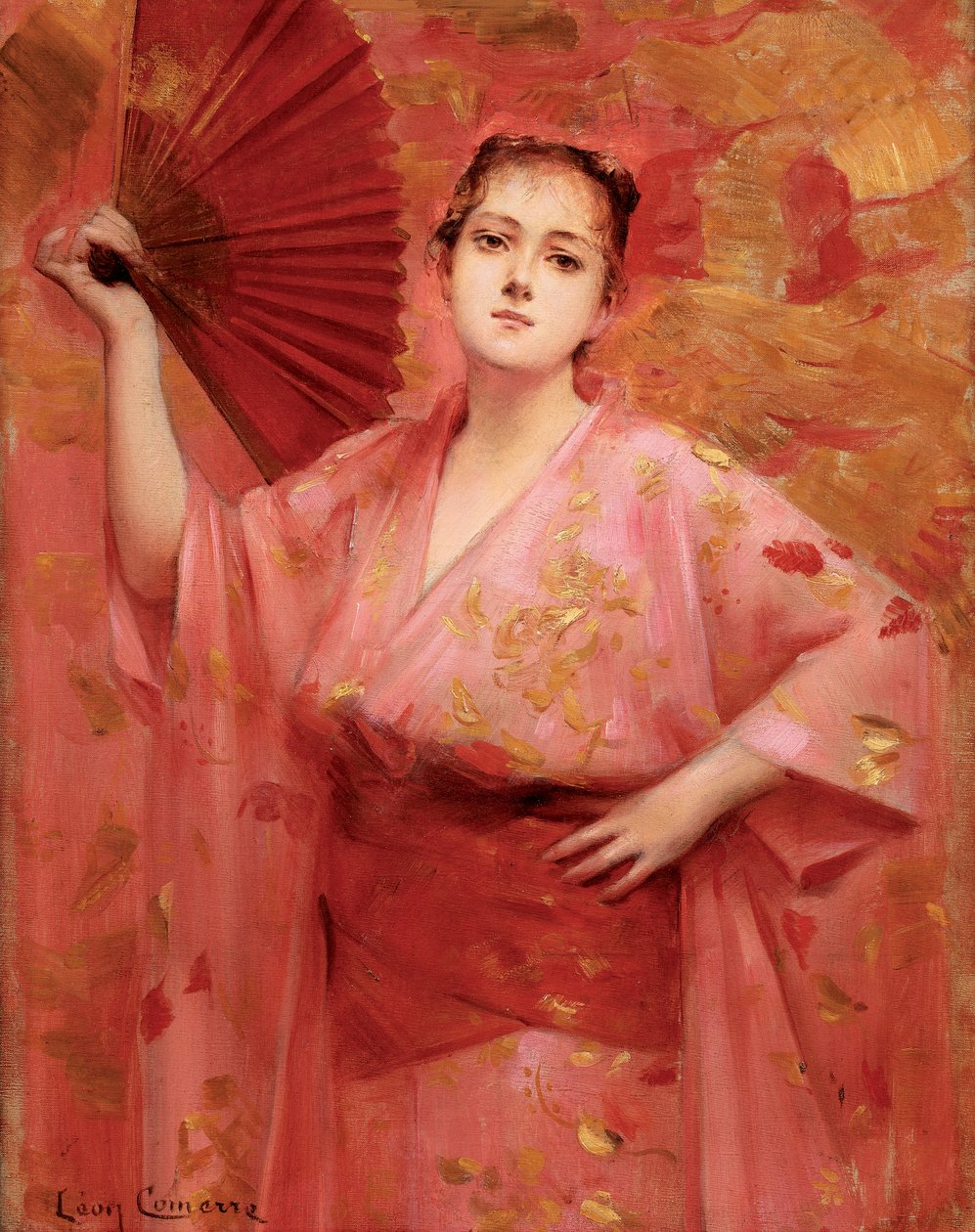 乔治-阿奇勒-福尔德身着日本服装，约1885年。 作者 莱昂·弗朗索瓦·科梅尔