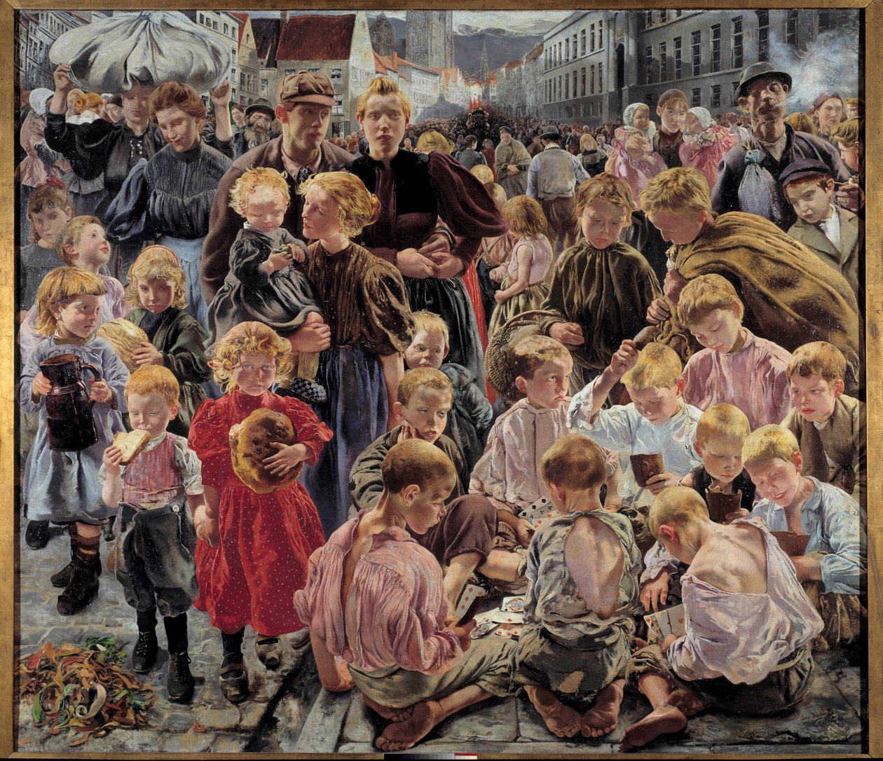 社会现实主义：“工人的时代”莱昂·弗雷德里克（Leon Frederic，1856-1940）画作的中心部分 作者 莱昂·亨利·玛丽·弗雷德里克（Leon Henri Marie Frederic）