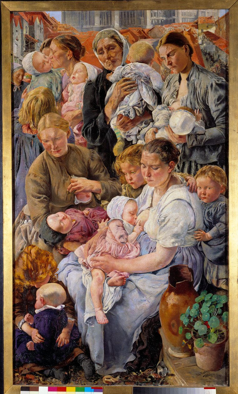 社会现实主义：“工人时代”，Leon Henri Frederic (1856-1940) (ec.belg) 1895 Sun. 1,63x0,94 m 巴黎，奥赛博物馆 作者 莱昂·亨利·玛丽·弗雷德里克（Leon Henri Marie Frederic）