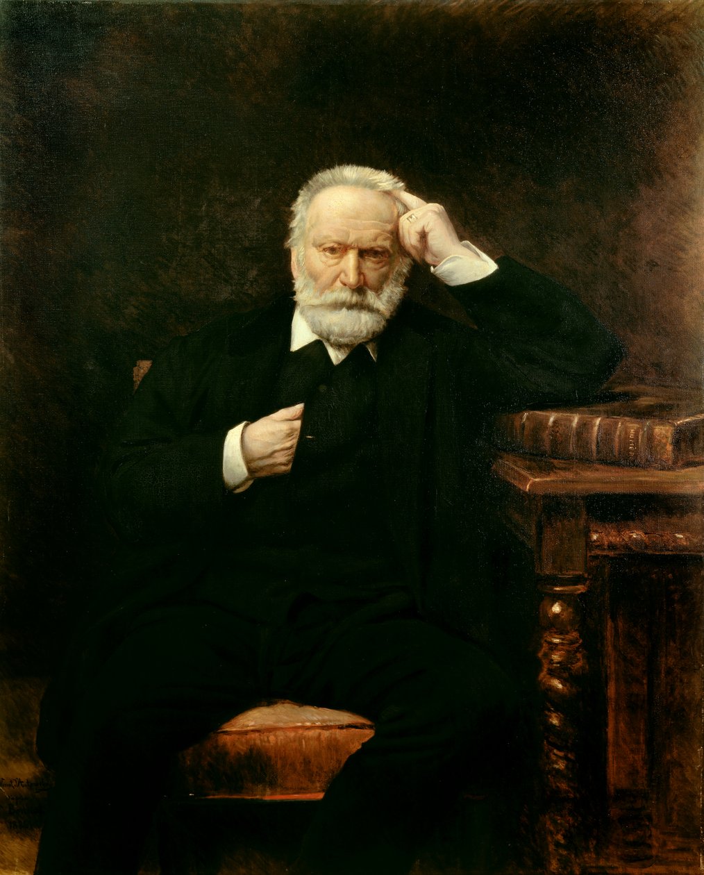 法国作家维克多·雨果 (1802-1885) 的肖像画由 Leon Joseph Bonnat (1833-1922) 1879 年 1,38x1,1 米 作者 莱昂·约瑟夫·弗洛伦汀·波纳特