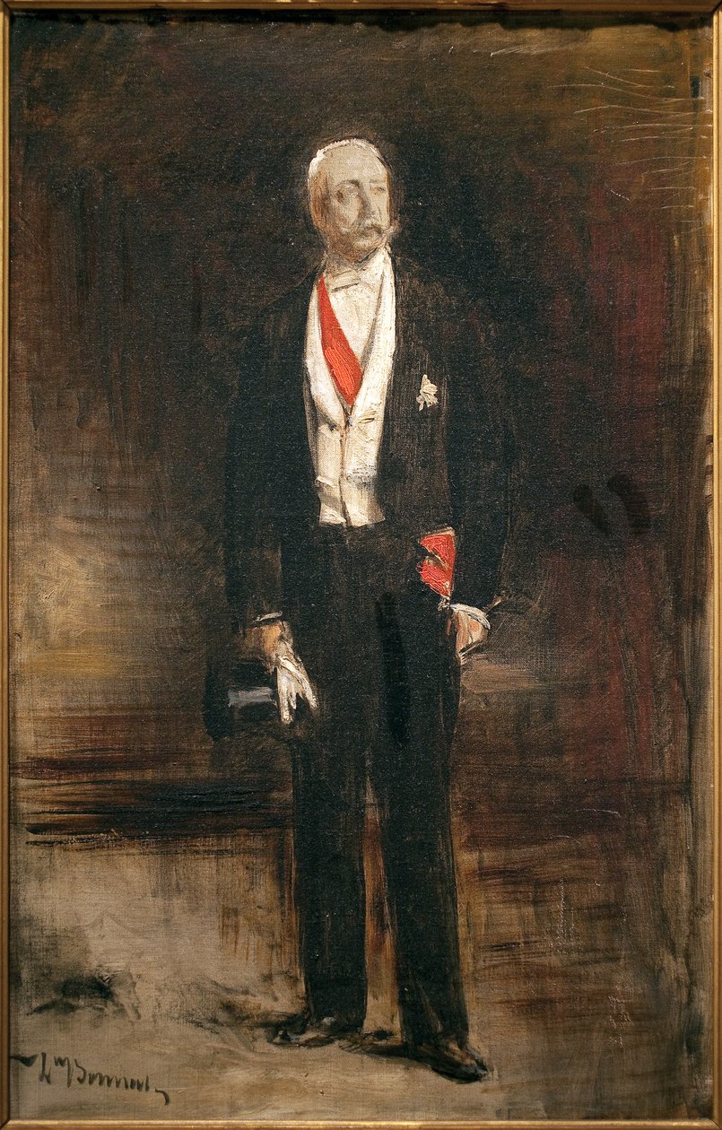 菲利克斯·福尔 (Felix Faure) 总统 (1841-1899) 的肖像素描。 Leon Bonnat (1833-1922) 作画，布面油画 作者 莱昂·约瑟夫·弗洛伦汀·波纳特