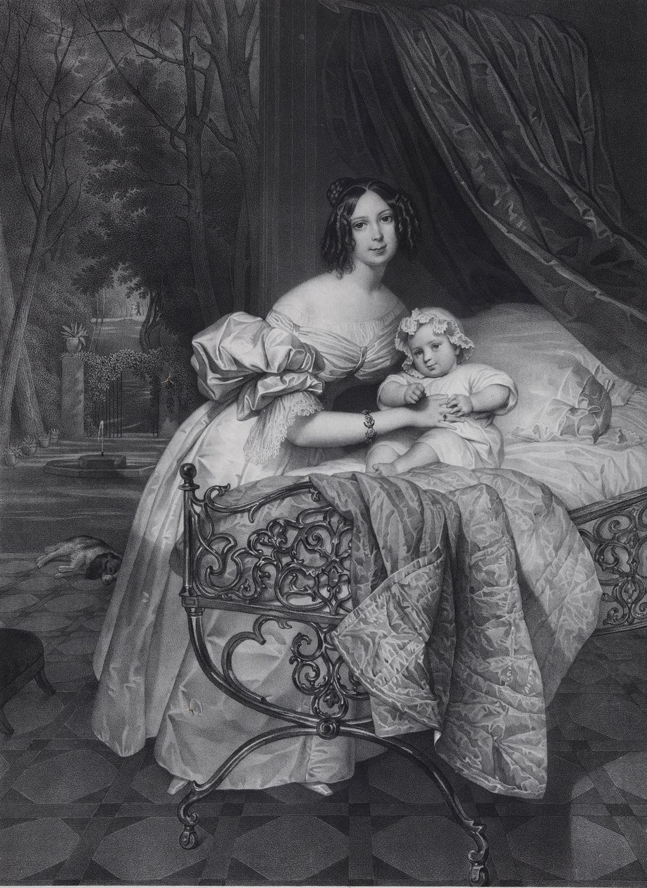 Maria Irineevna Buteneva肖像，内普·克雷普托维奇1811-1890和女儿Maria 1835年至1905年，1 作者 莱昂·诺埃尔（Leon Noel）