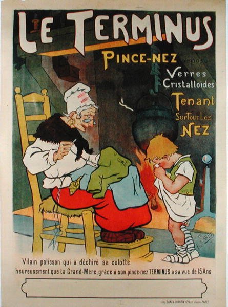 宣传 "Le Terminus pince-nez "的海报 作者 莱昂·桑迪斯（Leon Sandis）