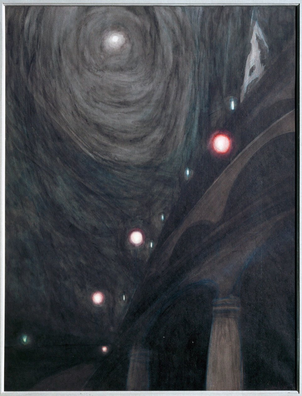 Clair de Lune et Lumieres.纸上水粉画 ... （纸上水粉画） 作者 里昂·斯皮里亚特