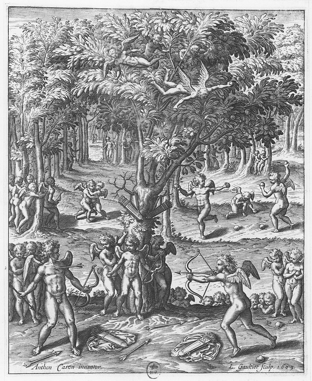 &39;Cupidons&39;，来自&39;The Pictures或Tableaux de Platte Painting of the two Greek Sophist Philostrates&39;，作者：BlaisedeVigenère，1615 作者 伦纳德·高缇耶
