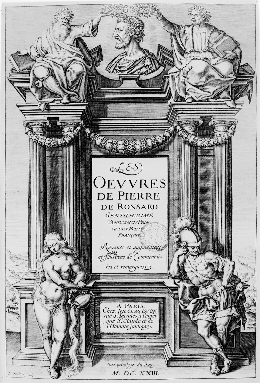 Pierre de Ronsard（1524-85）1623年“作品”的主题 作者 伦纳德·高缇耶