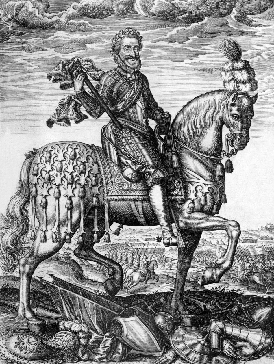 亨利四世 (1553-1610) 1589-1610 年的法国国王，由伦纳德·高缇耶 (Leonard Gaultier) 雕刻 作者 伦纳德·高缇耶