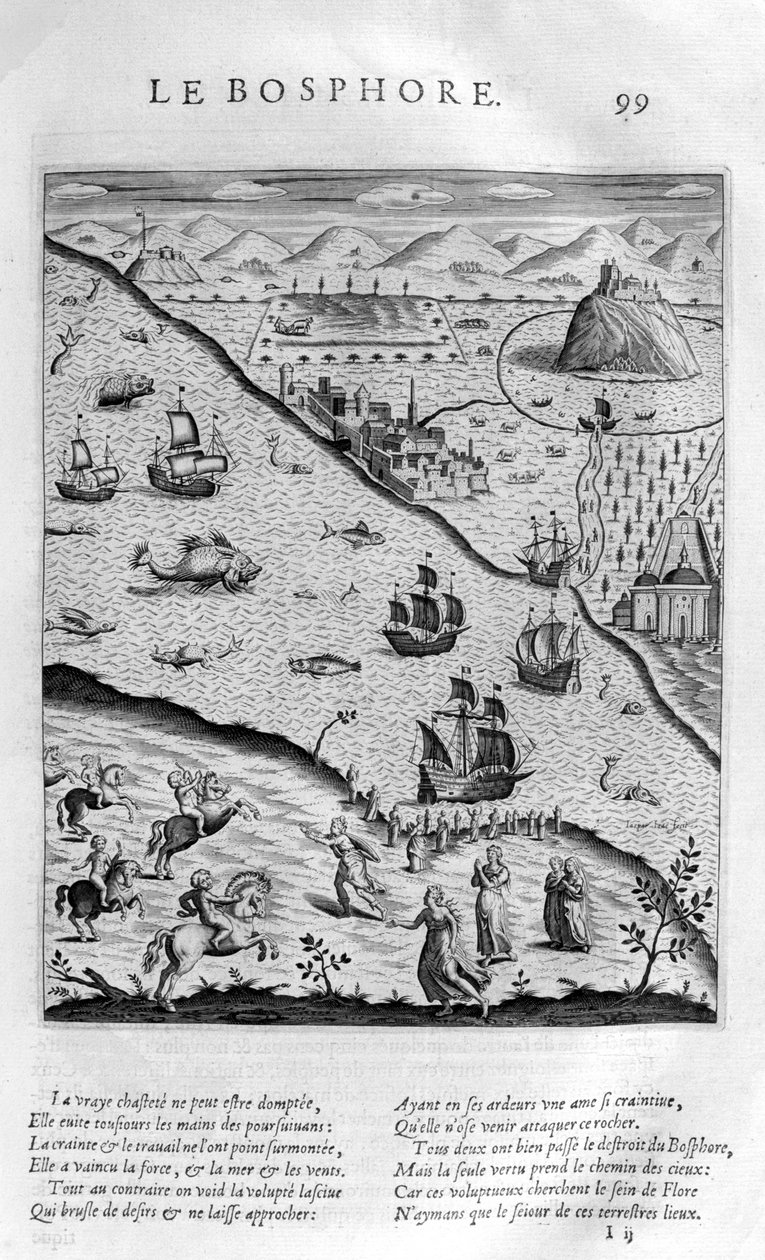 博斯普鲁斯海峡或博斯普鲁斯海峡，1615年 作者 伦纳德·高缇耶