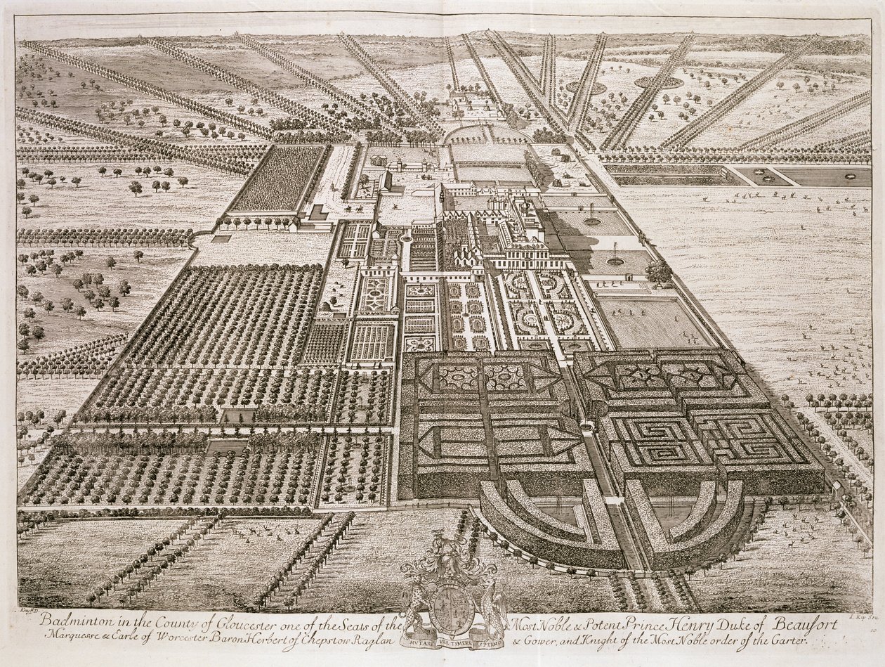 格洛斯特郡的羽毛球馆，由约翰内斯基普（约翰尼斯基普）（约1652-1722）（另见192764） 作者 伦纳德·奈夫