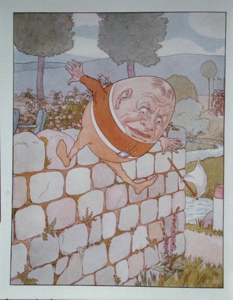 矮胖子，刘易斯-卡罗尔（1832-98）在伦敦出版的《爱丽丝漫游记》的插图 作者 伦纳德·莱斯利·布鲁克