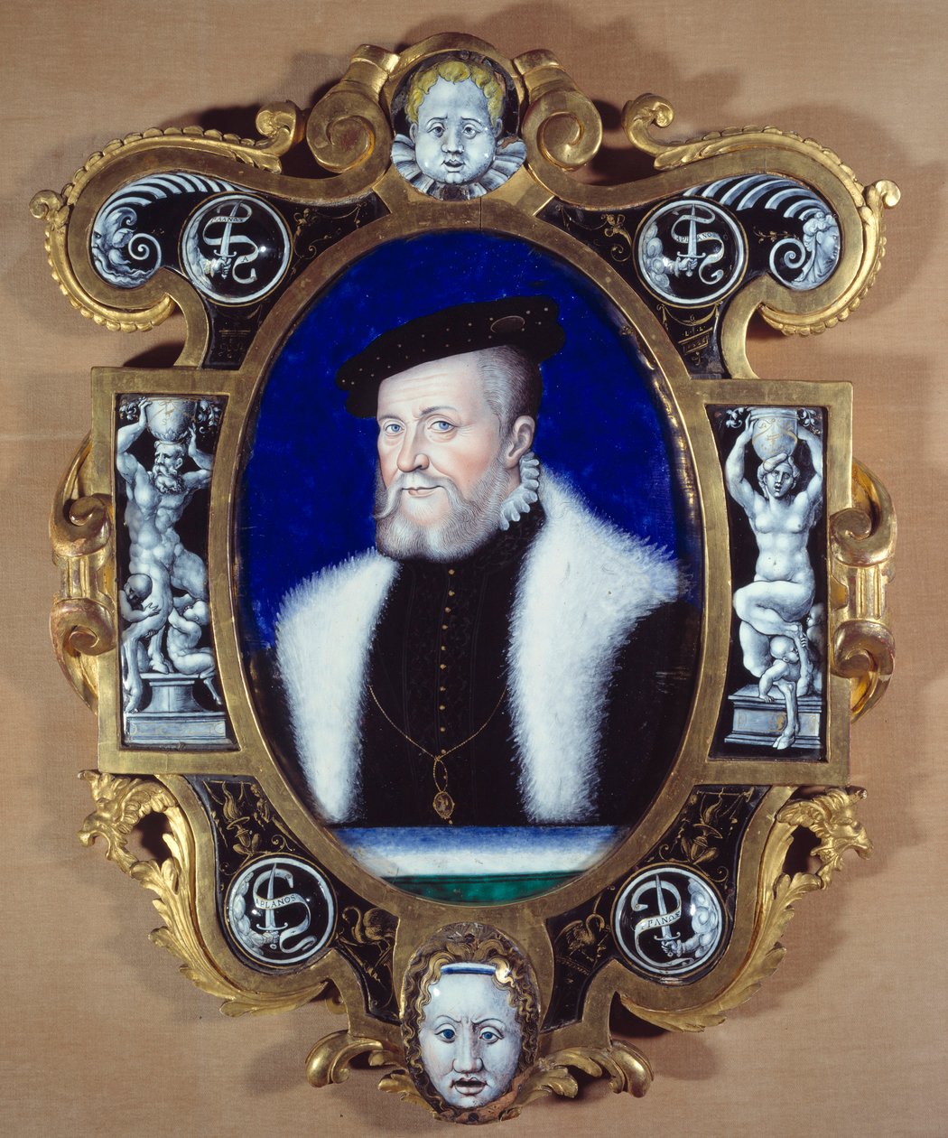 Anne de Montmorency Connetable (1493-1567) 的肖像。 伦纳德·利莫辛 (1505-1577) 的绘画 作者 伦纳德·利莫辛