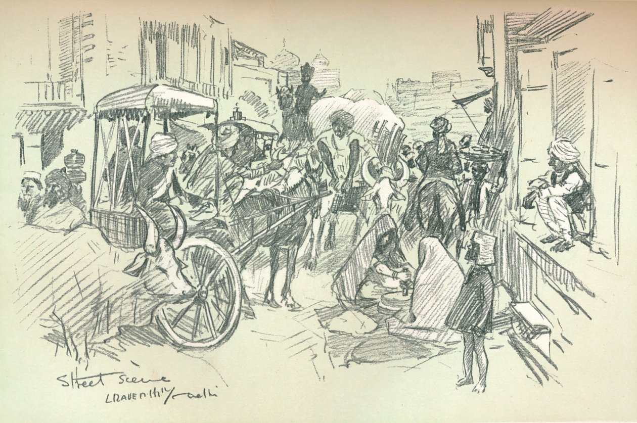 德里，1903年的街景 作者 伦纳德·雷文·希尔