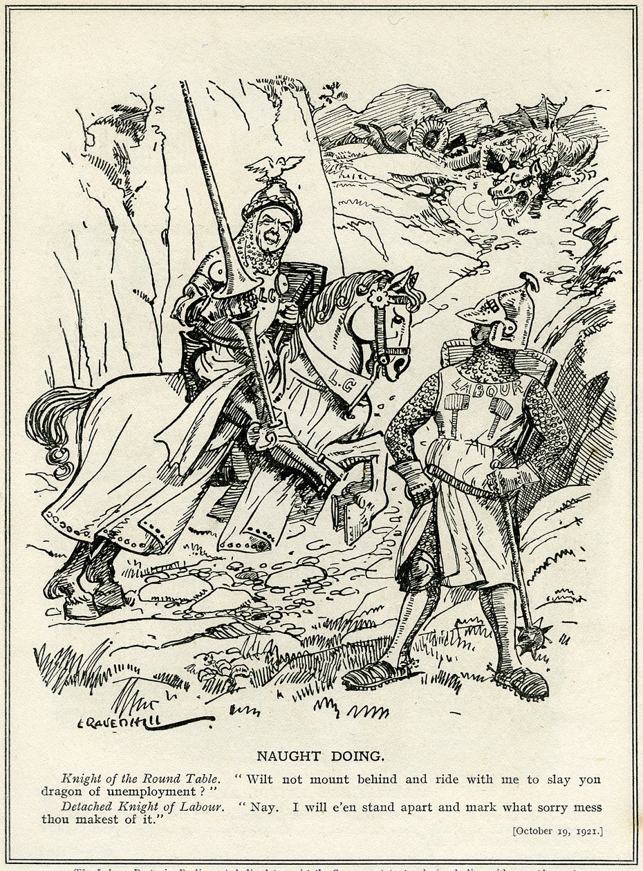 1921年，工党拒绝加入劳埃德·乔治（Lloyd George）杀害失业之龙 作者 伦纳德·雷文·希尔