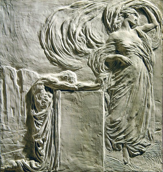 安德烈·格莱德斯的葬礼板块，1906-8（石膏） 作者 莱昂纳多·比斯托尔菲