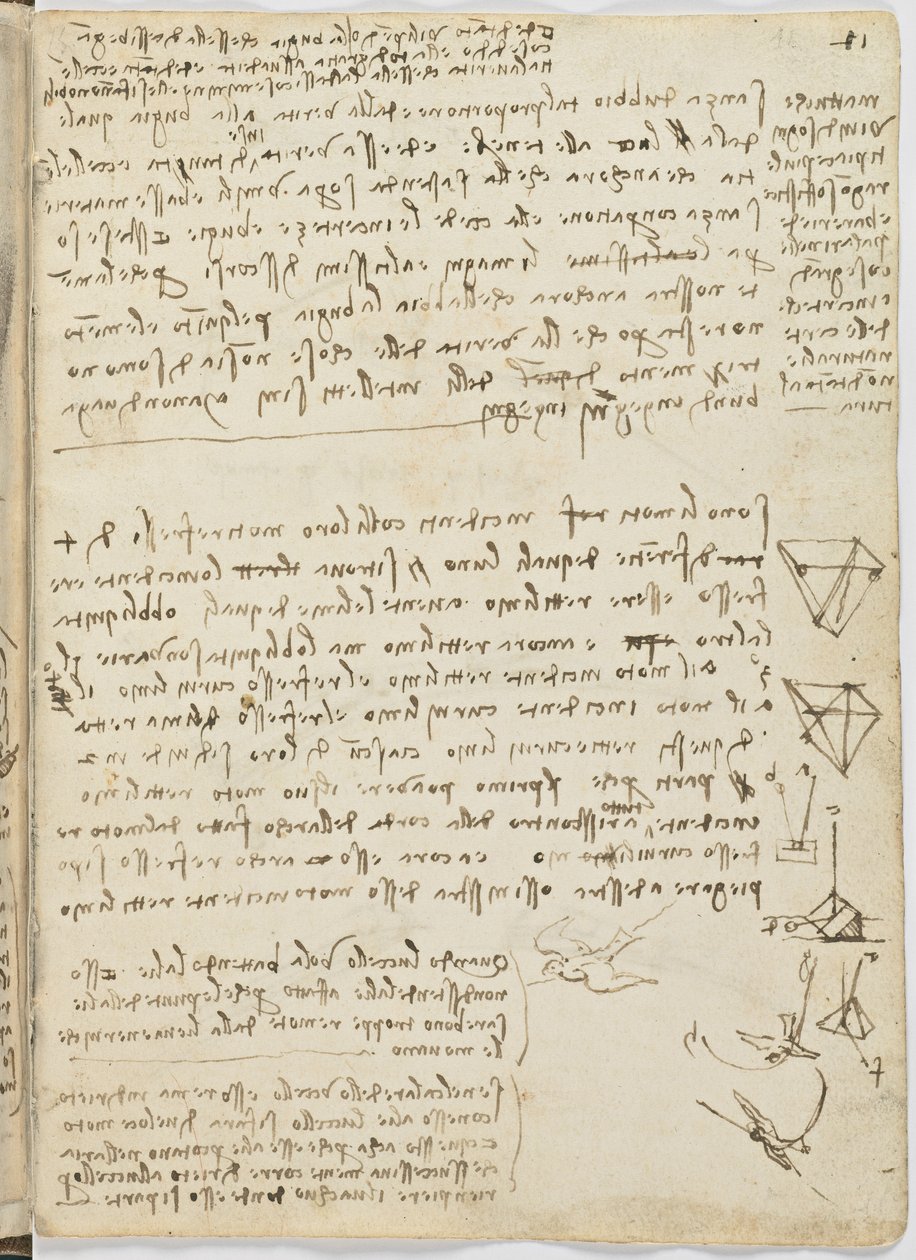 鸟类飞行代码，c。 1505-06，纸质手稿，cc。 18，板11正面 作者 达芬奇（Leonardo da Vinci）