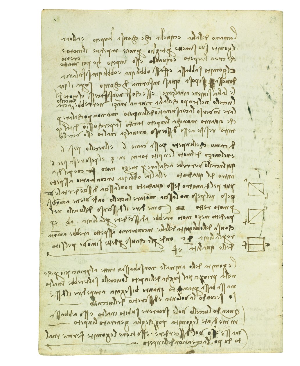 关于鸟类飞行的法典，Folio 14 verso 作者 达芬奇（Leonardo da Vinci）