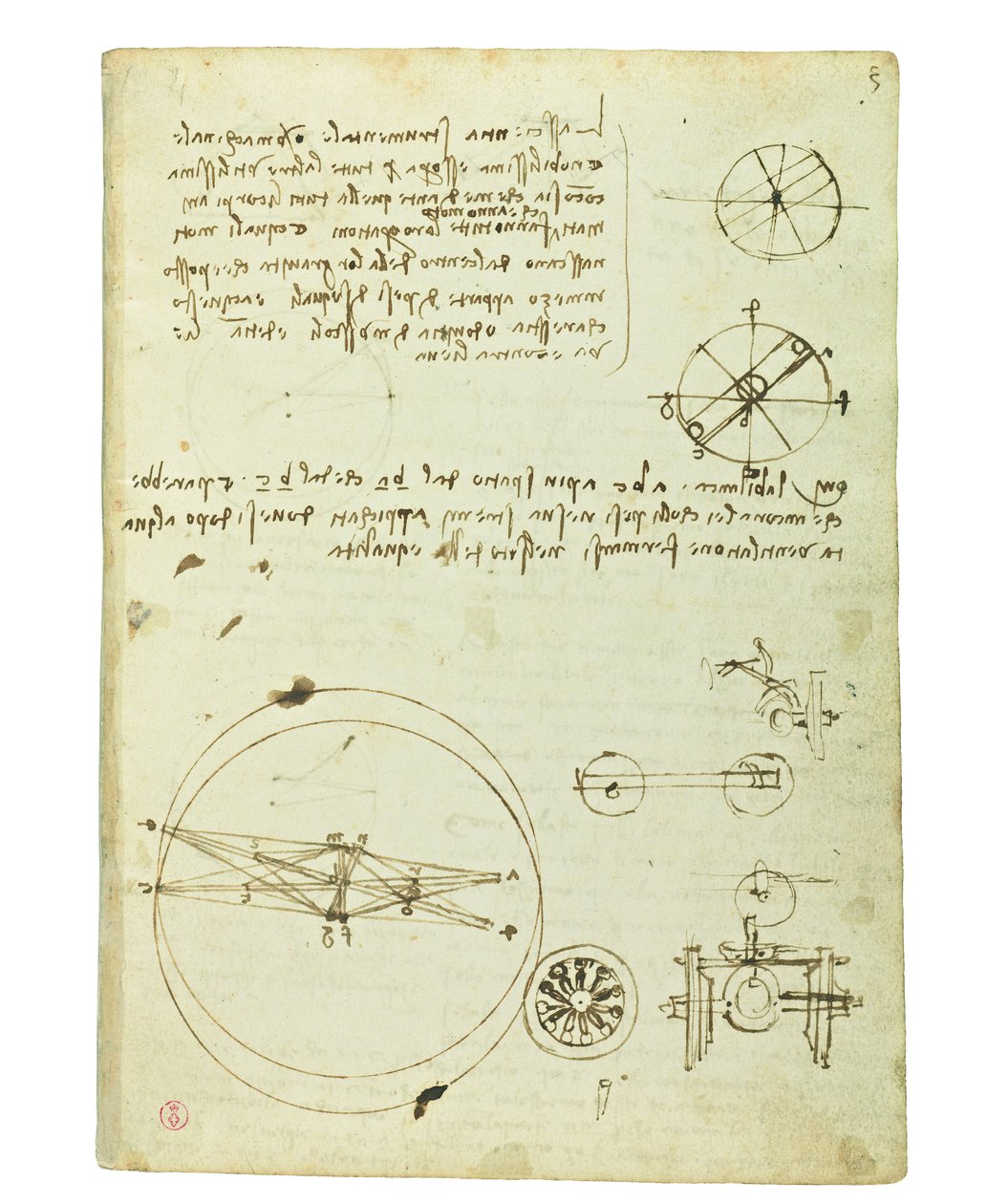 关于鸟类飞行的法典，Folio 3 recto 作者 达芬奇（Leonardo da Vinci）