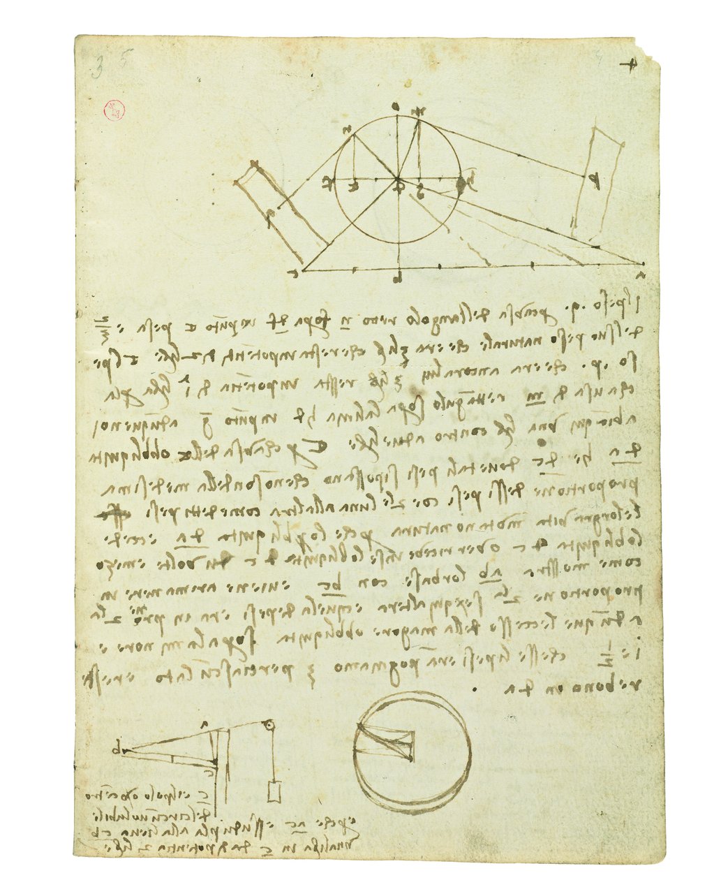 关于鸟类飞行的法典，Folio 4 recto 作者 达芬奇（Leonardo da Vinci）