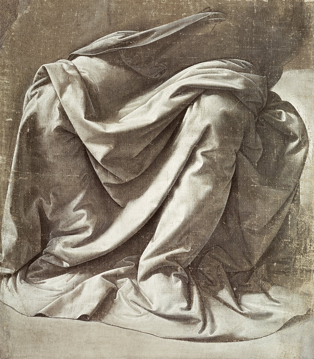 坐姿图的帷幔研究，c.1475-80（帆布） 作者 达芬奇（Leonardo da Vinci）
