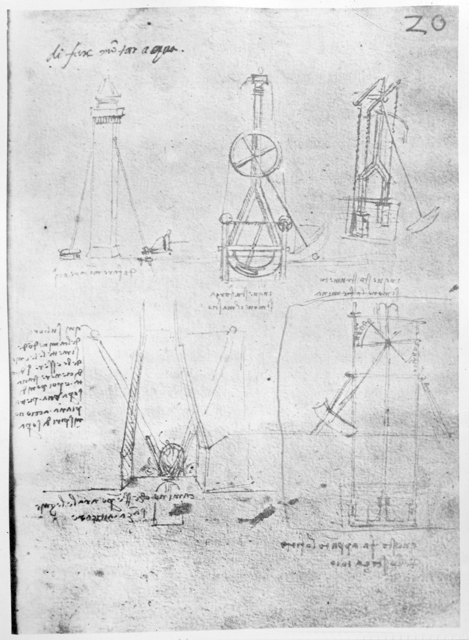 FOL。巴黎手稿B，1488-90，20r 作者 达芬奇（Leonardo da Vinci）