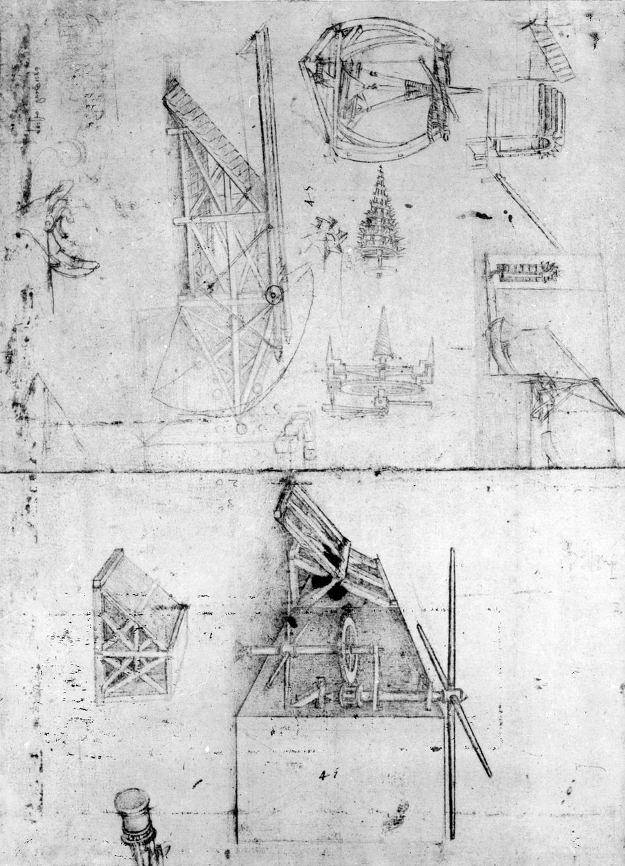 机械设计，跟随。 394v（笔和纸上的墨水） 作者 达芬奇（Leonardo da Vinci）