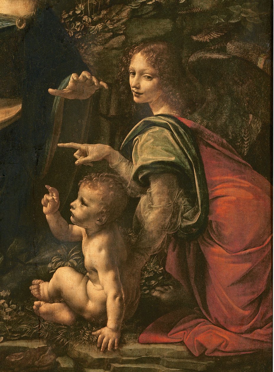 麦当娜的圣约翰和天使的岩石细节，1483-6油画布 作者 达芬奇（Leonardo da Vinci）