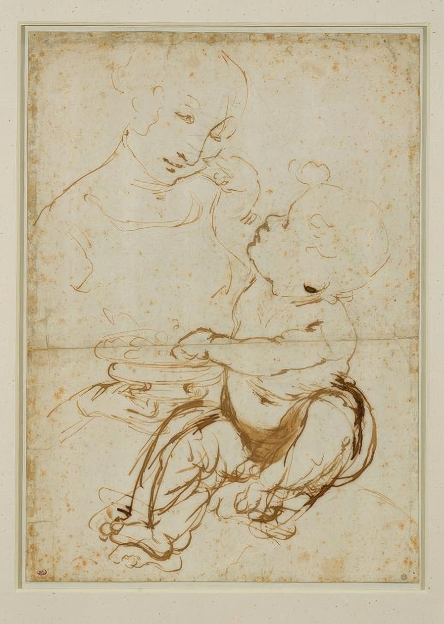 玛丽亚与孩子，所谓的麦当娜与水果 作者 达芬奇（Leonardo da Vinci）