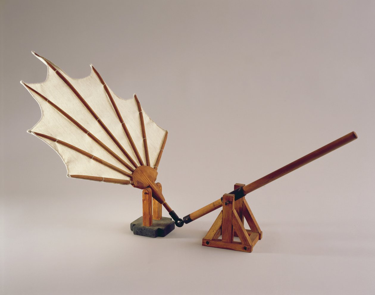 达芬奇打击翼（木头和布料）设计的模型重建 作者 达芬奇（Leonardo da Vinci）