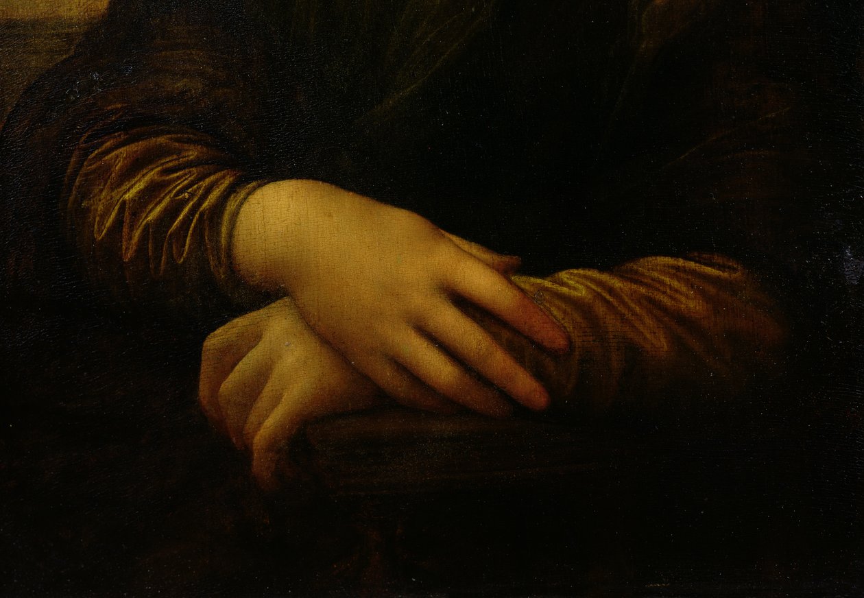 蒙娜丽莎，她的手细节，c.1503-06 作者 达芬奇（Leonardo da Vinci）