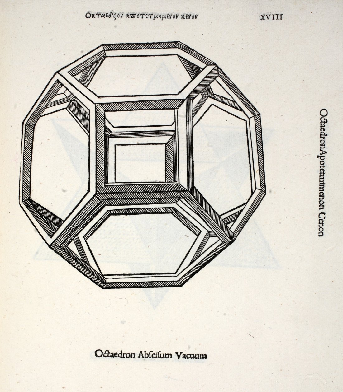 Octocedron切是由卢卡·帕西奥利（c.1445-1517），最初的酒吧“神圣比例”毫无意义。威尼斯，1509 作者 达芬奇（Leonardo da Vinci）