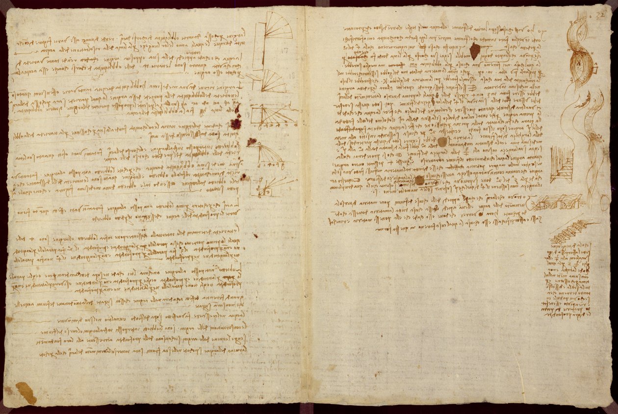 科学图表，来自&39;Codex Leicester&39;，1508-12（亚麻纸上的棕褐色墨水） 作者 达芬奇（Leonardo da Vinci）