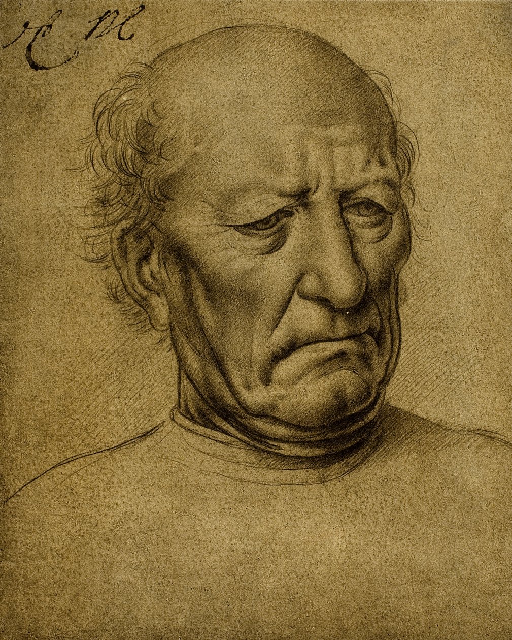 老年男性肖像;莱昂纳多达芬奇画的。巴黎的卢浮宫 作者 达芬奇（Leonardo da Vinci）