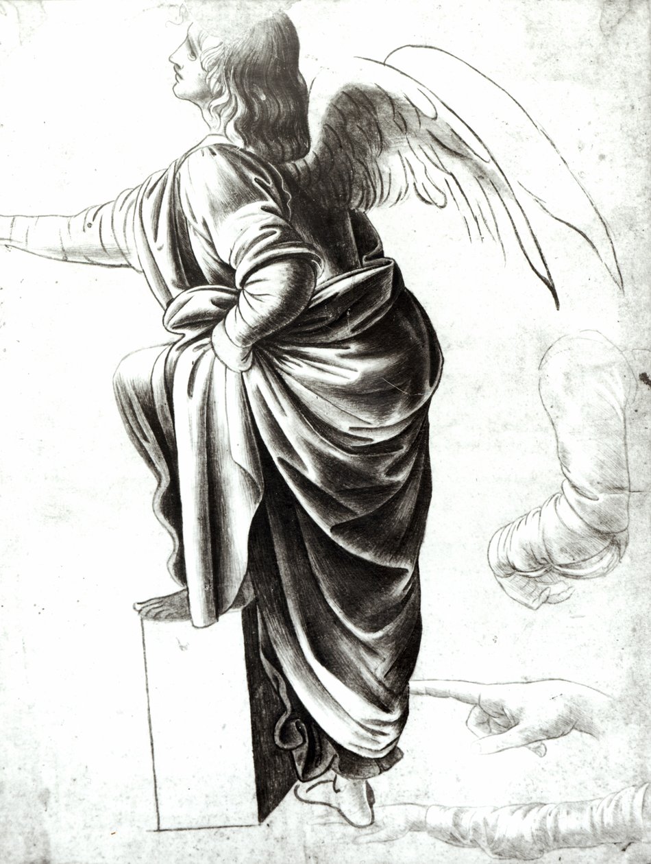研究天使（粉笔在纸上） 作者 达芬奇（Leonardo da Vinci）