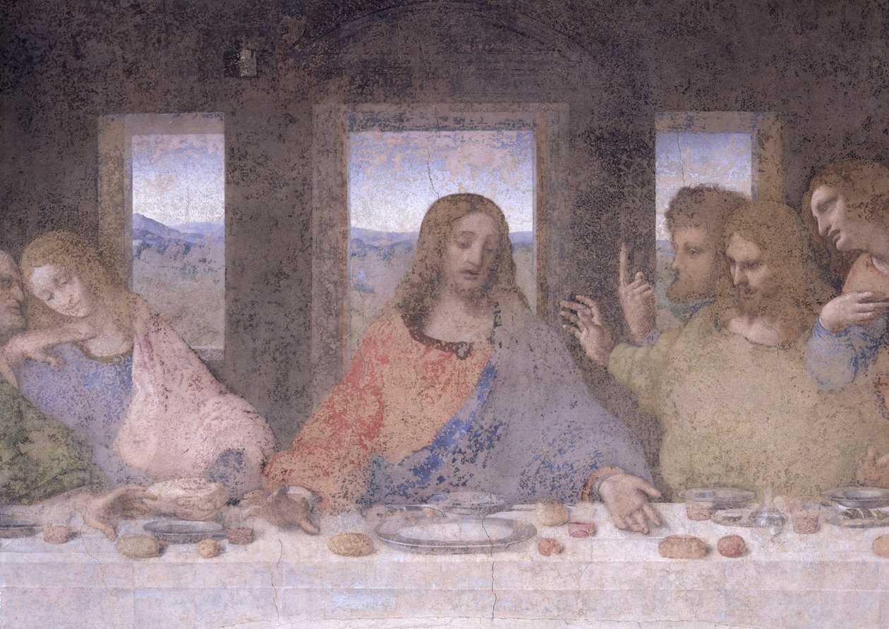 最后的晚餐，1495-97（修复后） 作者 达芬奇（Leonardo da Vinci）