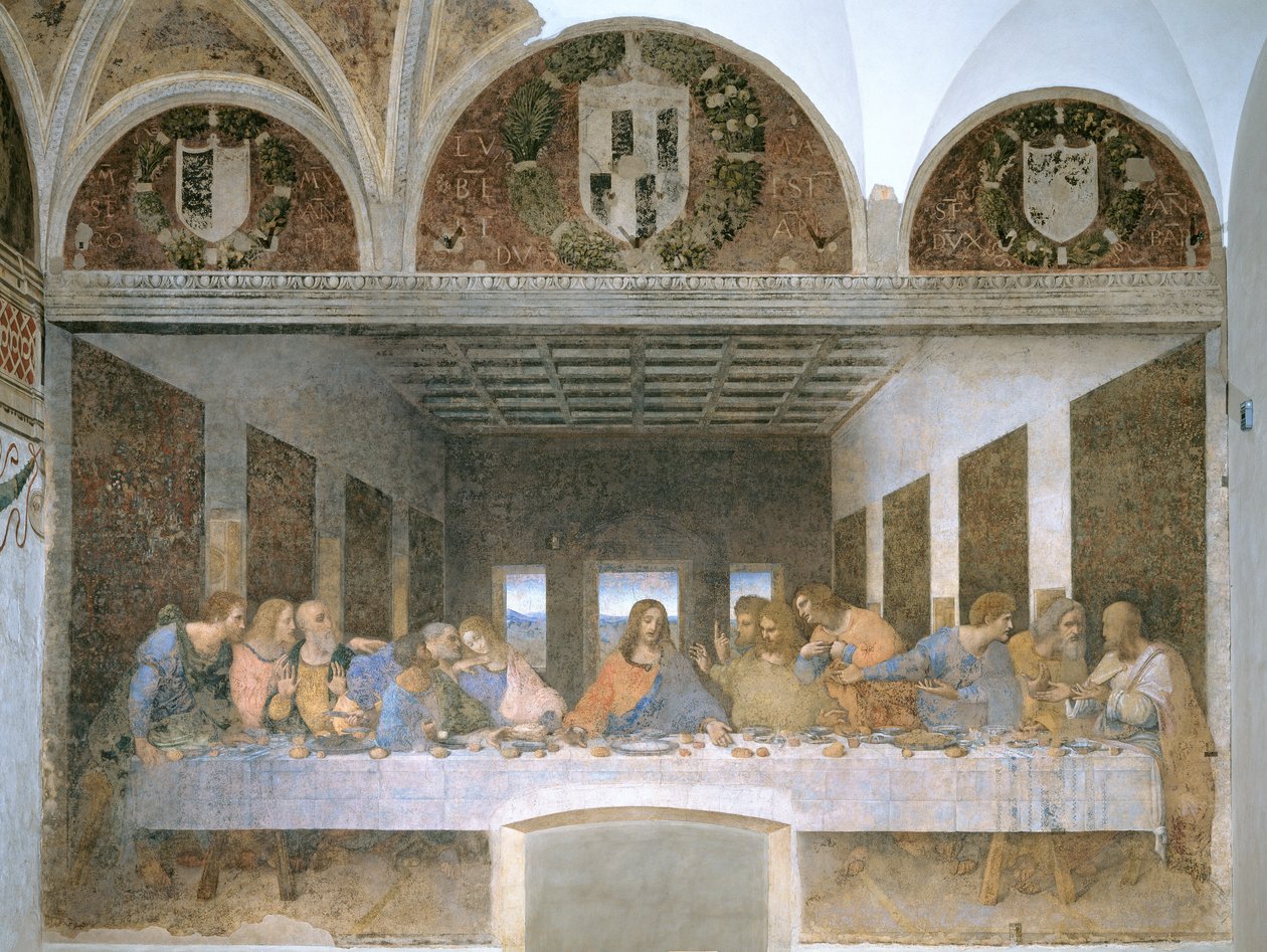 最后的晚餐，1495-97（修复后） 作者 达芬奇（Leonardo da Vinci）